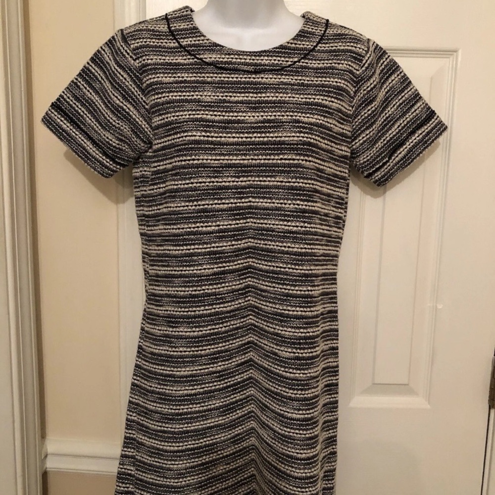 W by Worth Black and Cream Striped Mini Dress